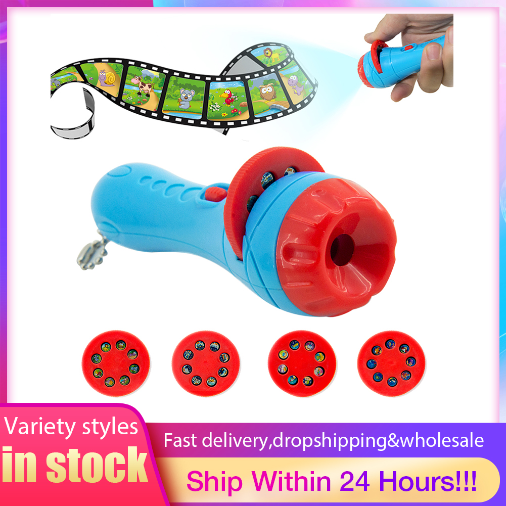 인기 있는 어린이 이야기 손전등 슬라이드 프로젝터 장난감 프로젝터 슬라이드, 아기 잠자는 이야기 조기 교육 장난감 어린이 수면 조명 램프